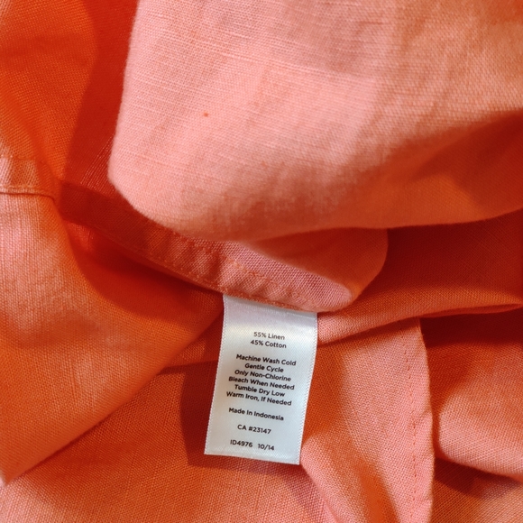 Talbot's Outlet Coral Collared Button Top Size Small - Picture 6 of 9